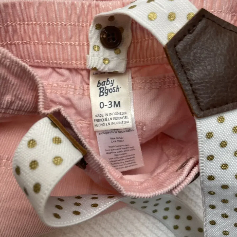 Oshkosh Pink Corduroy Pants With Suspenders